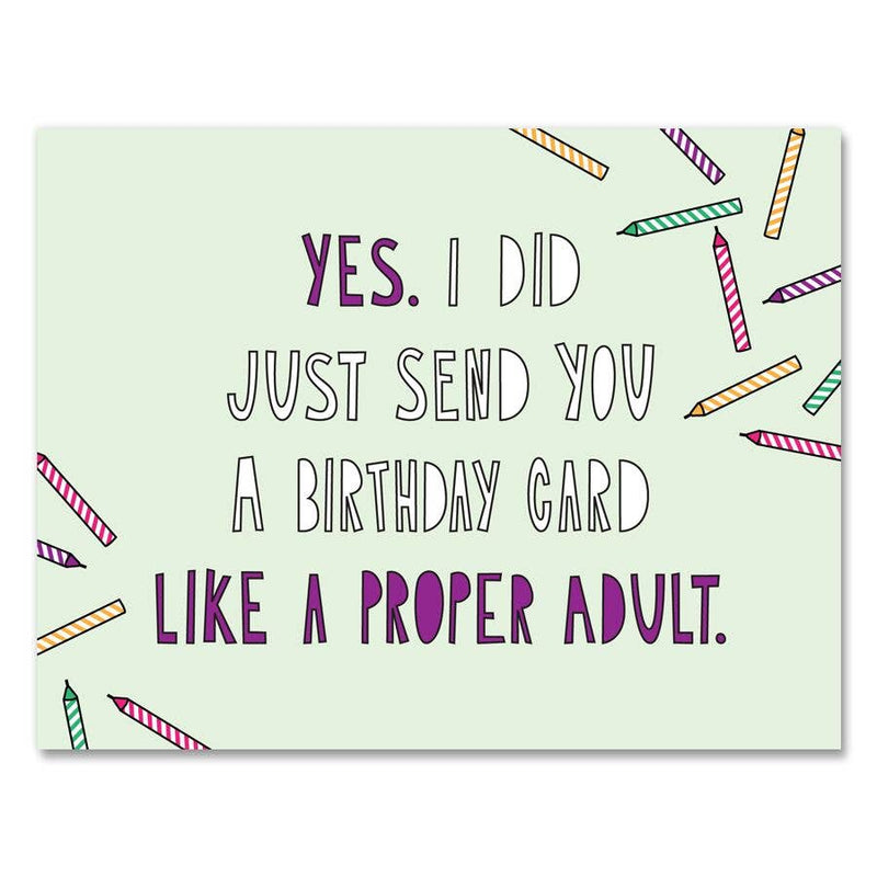Proper Adult Birthday Card