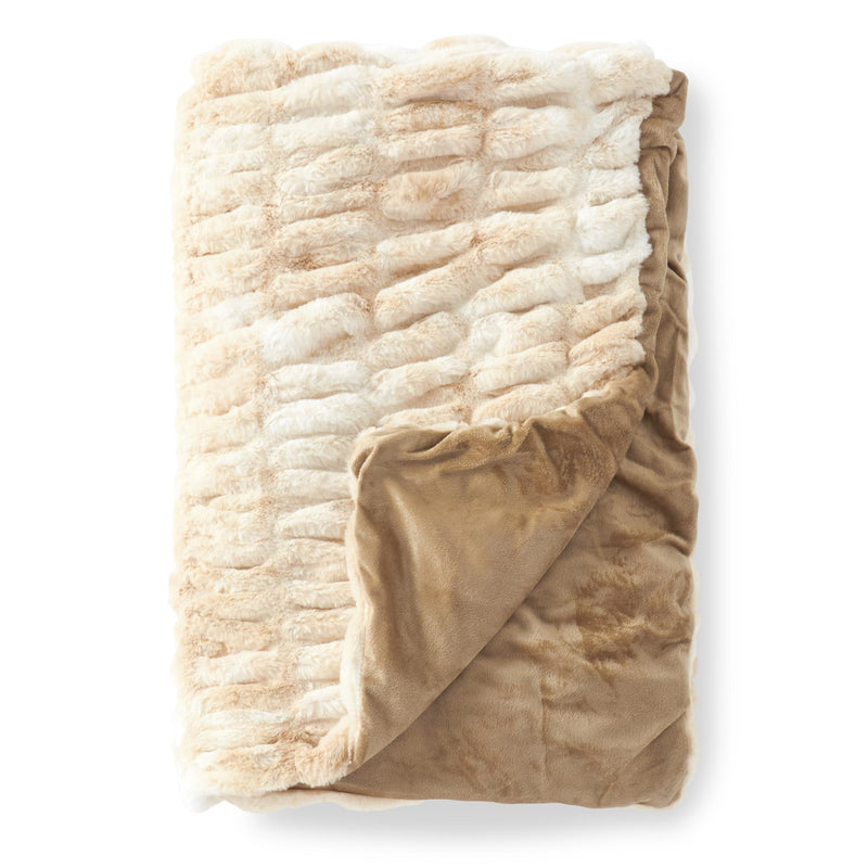 Ribbed Faux Fur Throw
