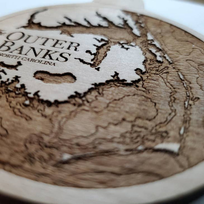 Outer Banks Wood Map Ornament