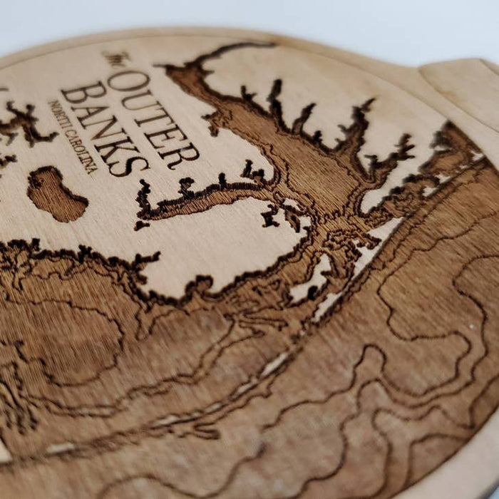 Outer Banks Wood Map Ornament