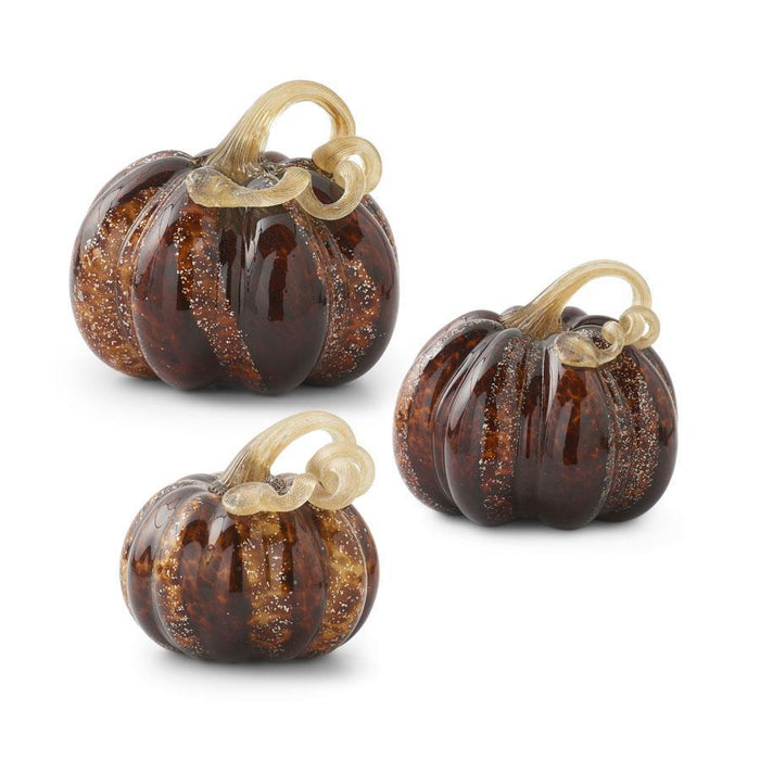 Brown Speckled Handblown Pumpkins
