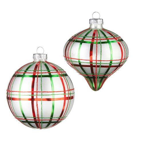 Red & Green Plaid Ornaments