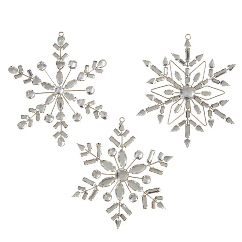 Crystal Jeweled Snowflake Ornaments