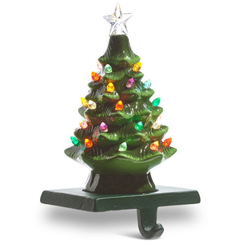 Vintage Lit Tree Stocking Holders