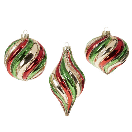Multicolor Swirl Ornaments