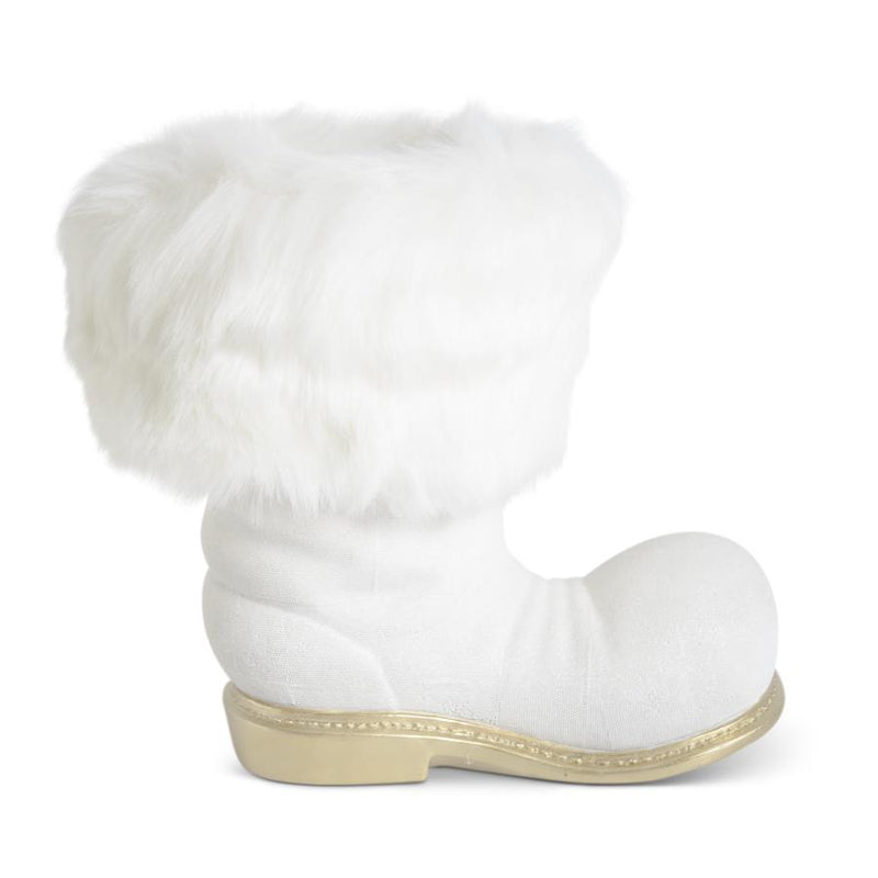 White Glittered Santa Boot