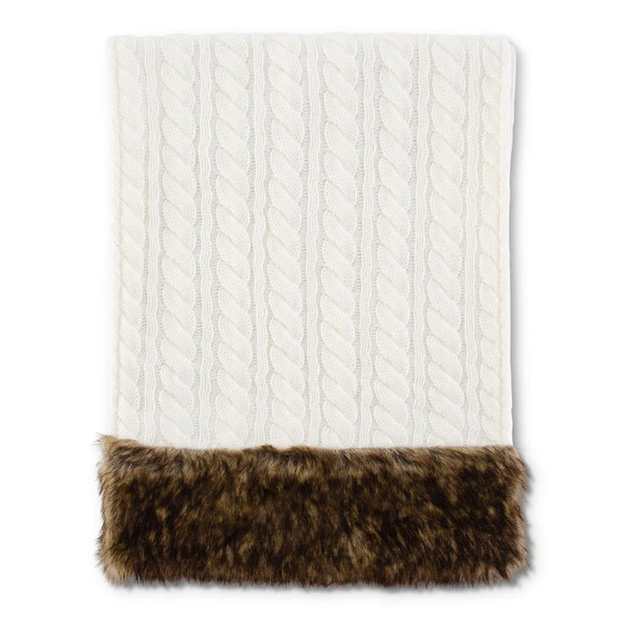 Cable Knit & Fur Table Runner