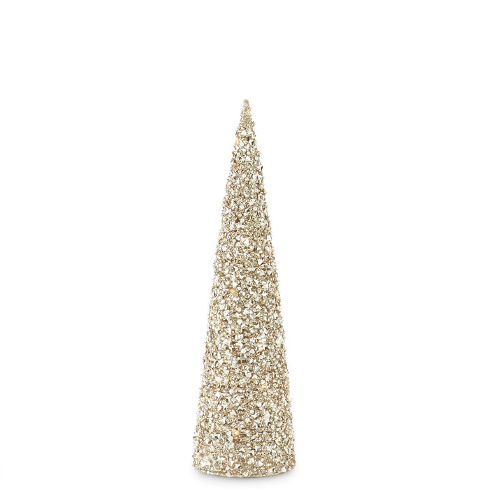 Champagne Embellished Cone Trees