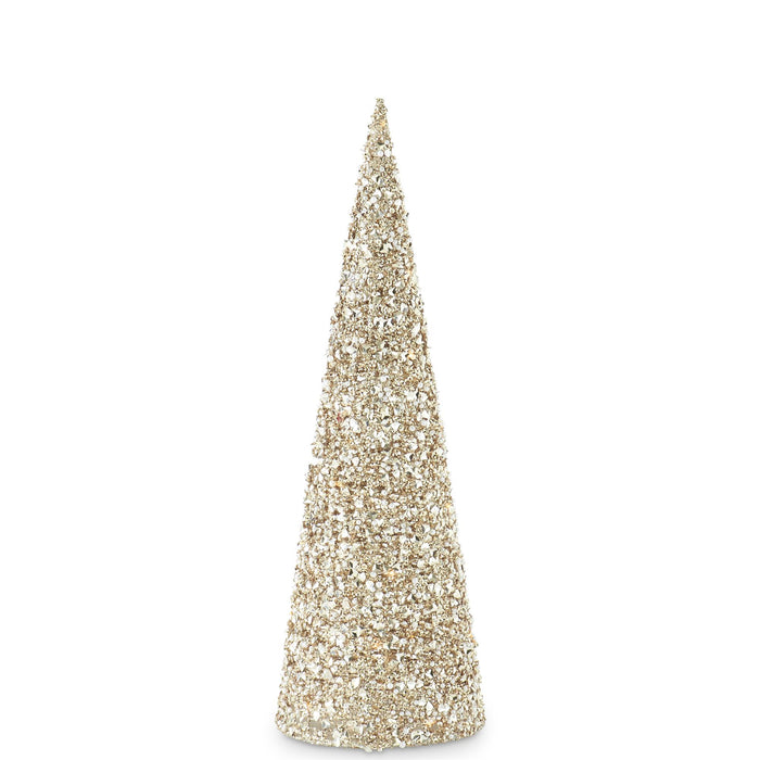 Champagne Embellished Cone Trees