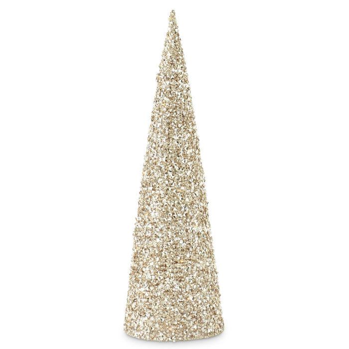 Champagne Embellished Cone Trees