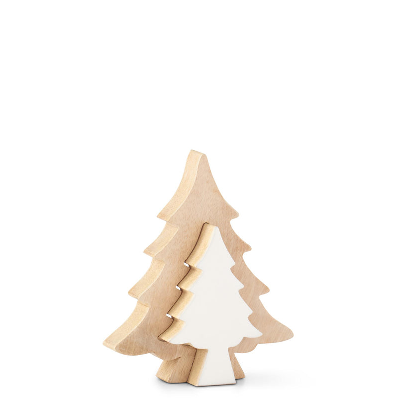 Wood Trees with Enameled Cutouts