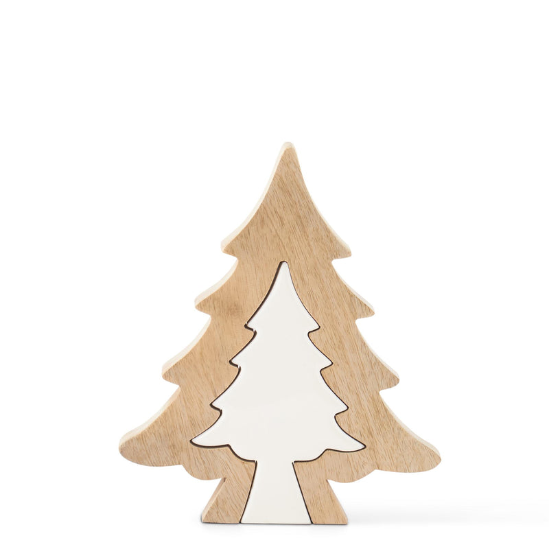 Wood Trees with Enameled Cutouts