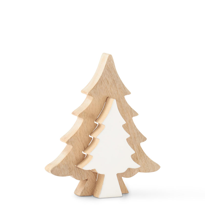Wood Trees with Enameled Cutouts
