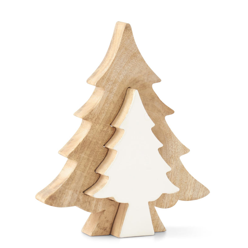 Wood Trees with Enameled Cutouts