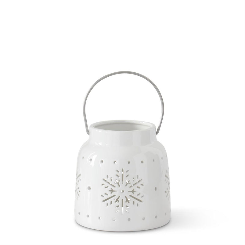 Snowflake Cutout Ceramic Lanterns