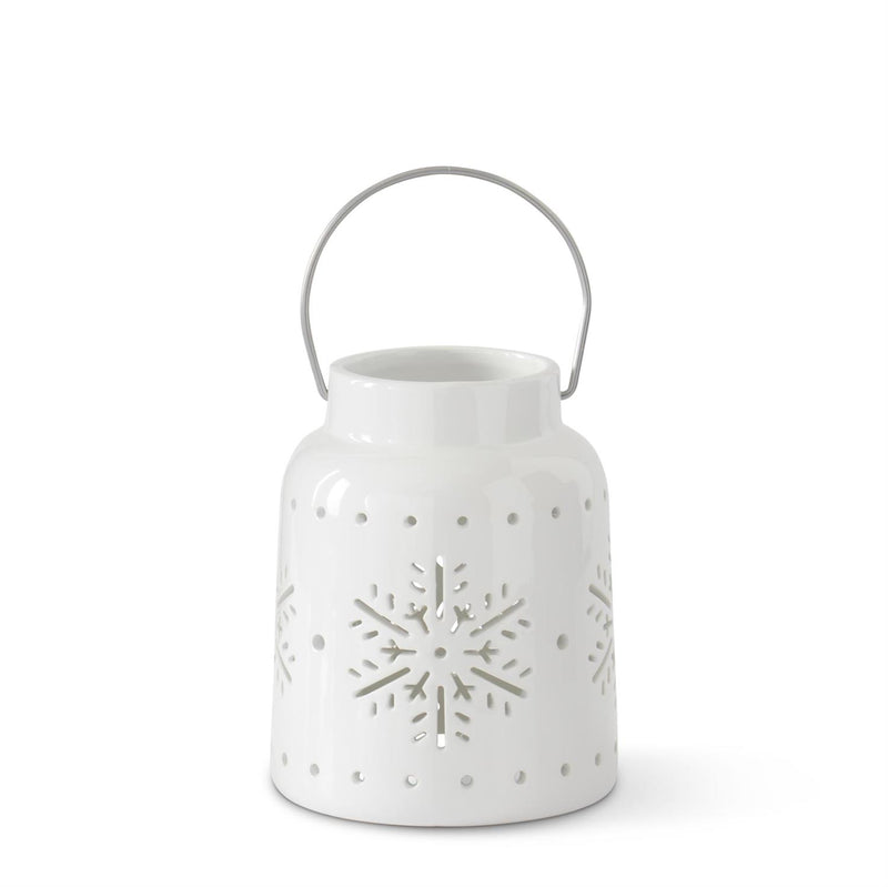 Snowflake Cutout Ceramic Lanterns