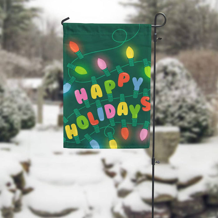 Happy Holidays Garden Flag