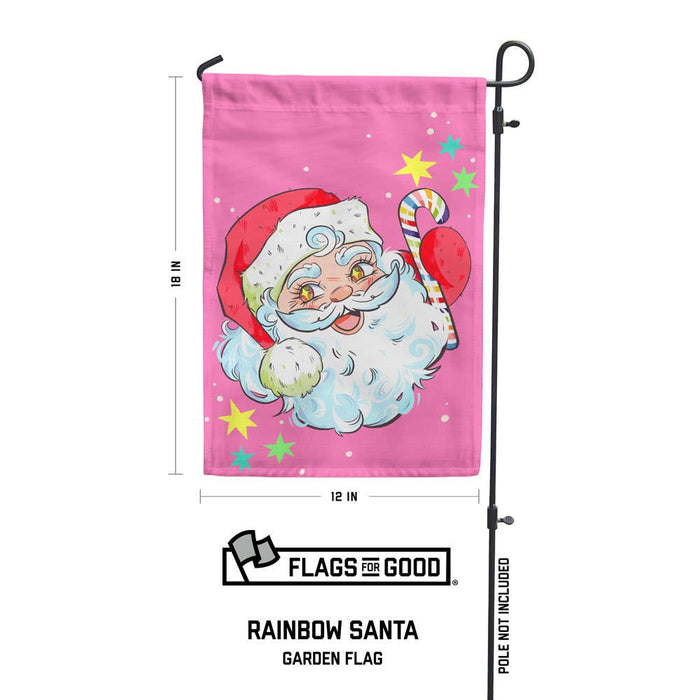 Rainbow Santa Garden Flag