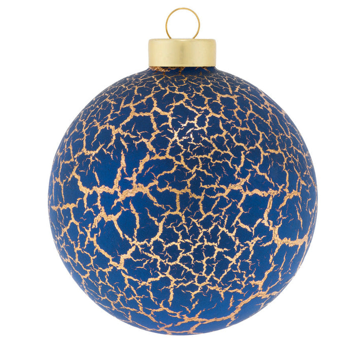 Blue And Gold Crackled Ornament