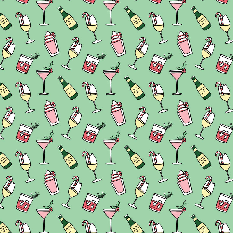 Holiday Cocktail Drinks Wrapping Paper Roll