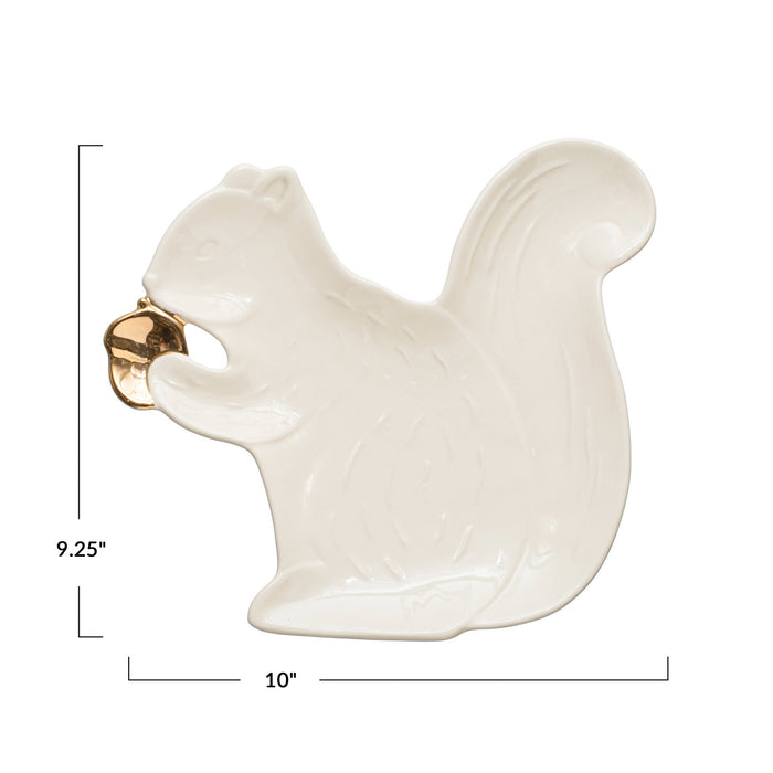 Stoneware Squirrel Plate