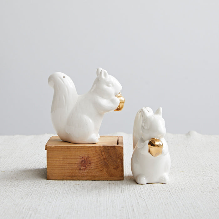 Stoneware Squirrel Salt & Pepper