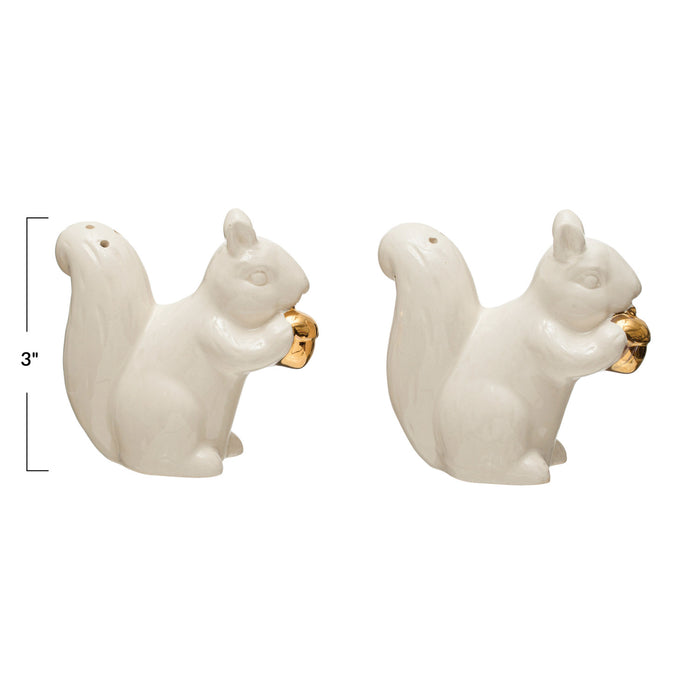 Stoneware Squirrel Salt & Pepper