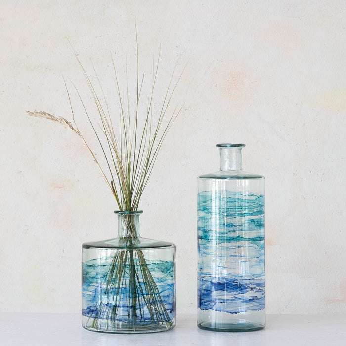 Blue Ombre Recycled Vase