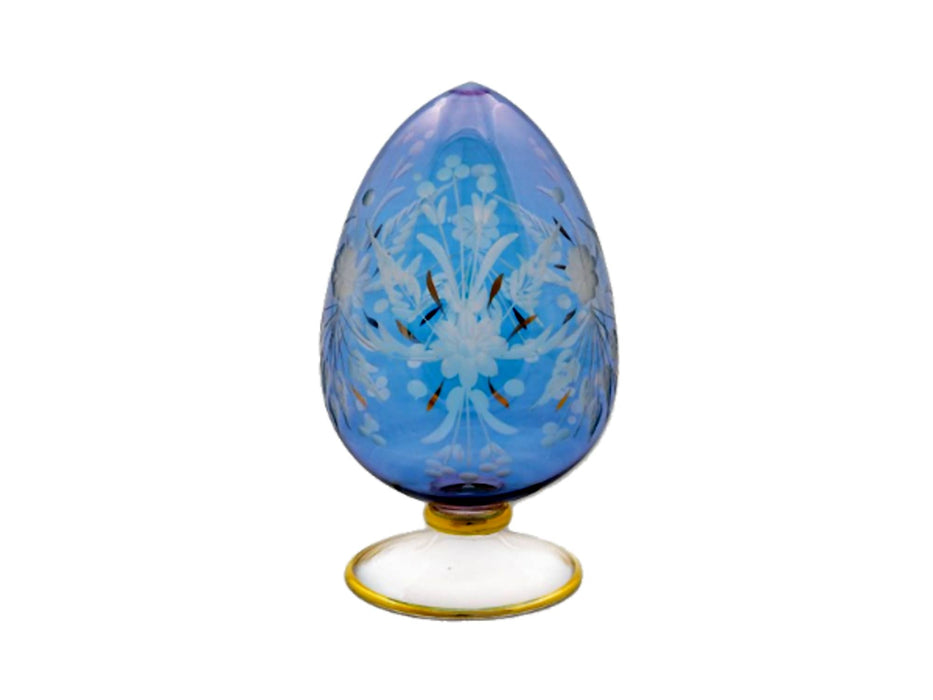 Etched Floral Glass Eggs