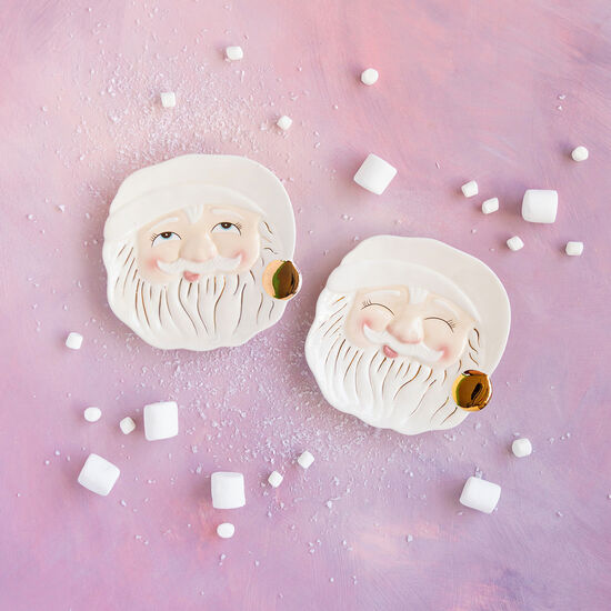 Cream Papa Noel Plates