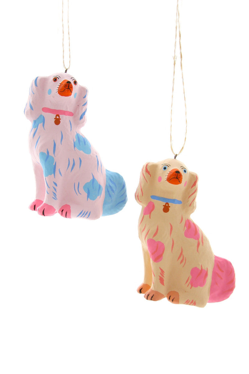 Pastel Staffordshire Dog Ornaments