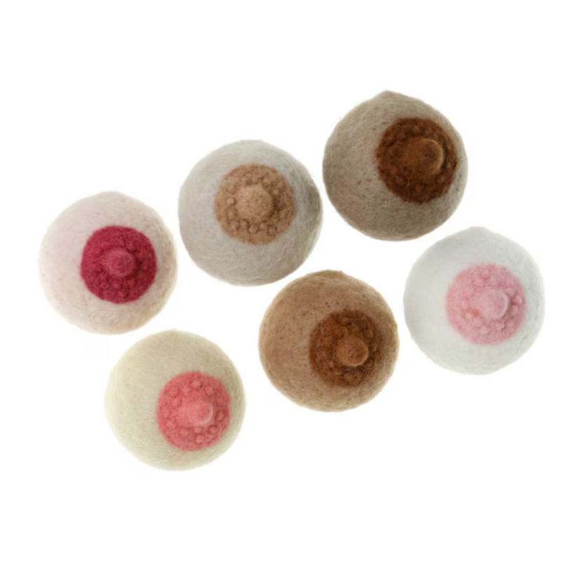 Felted Boob Ornaments