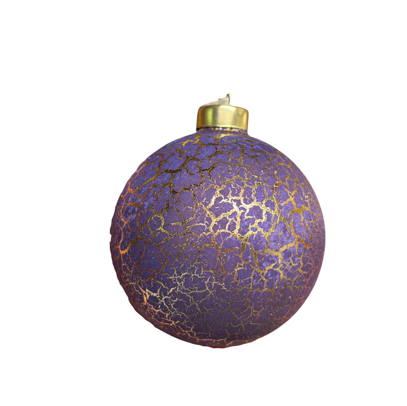 Blue And Gold Crackled Ornament