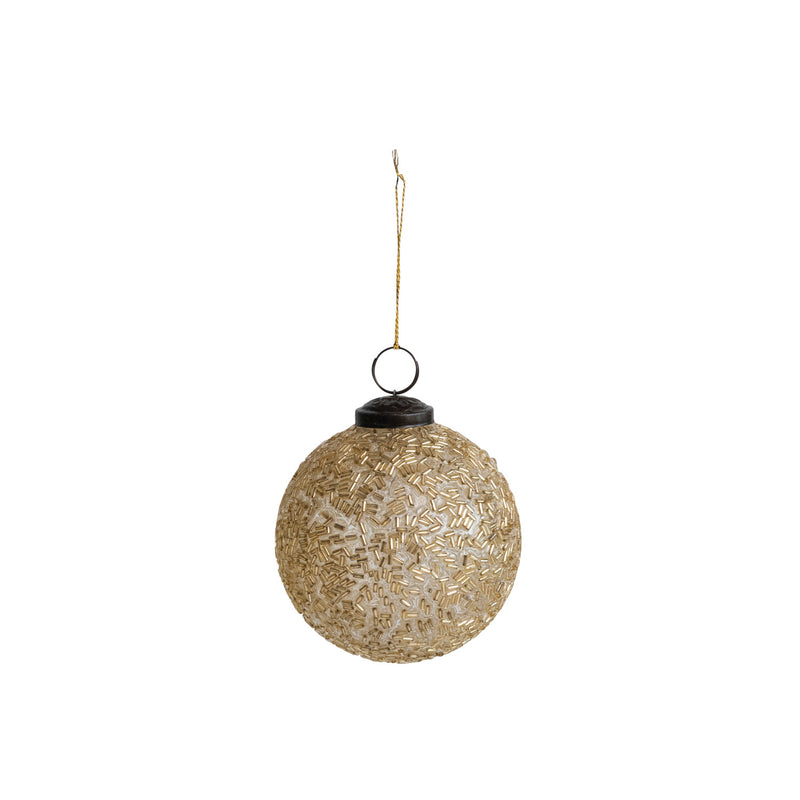 Beaded Gold Ball Ornament