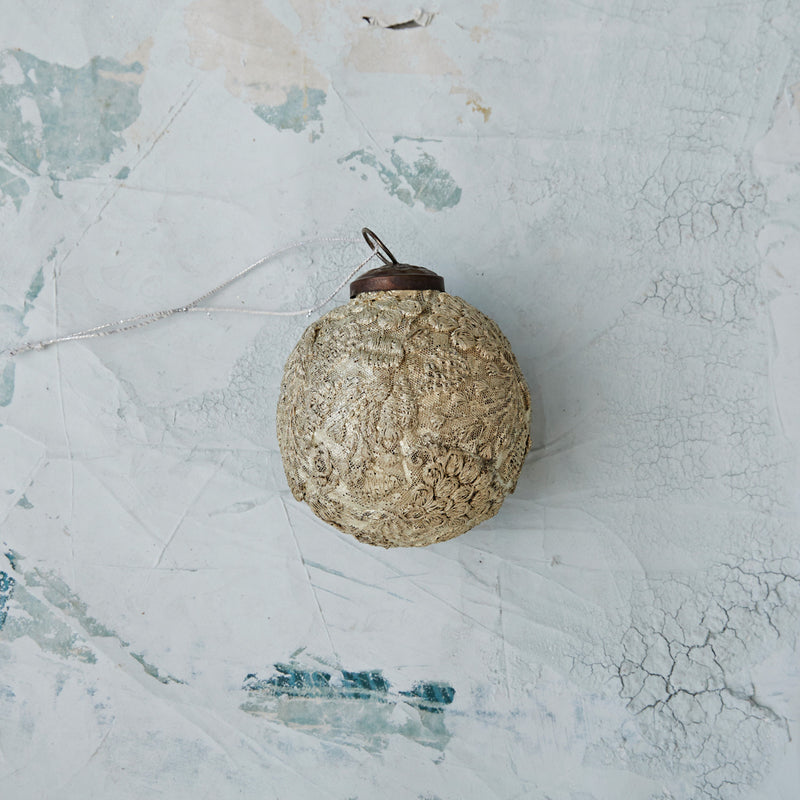 Beaded Gold Ball Ornament