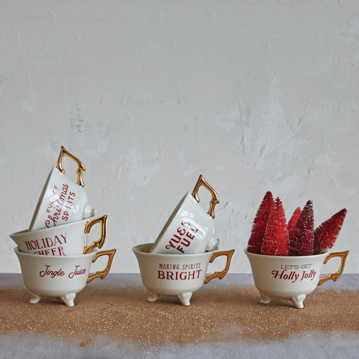 Christmas Footed Teacups