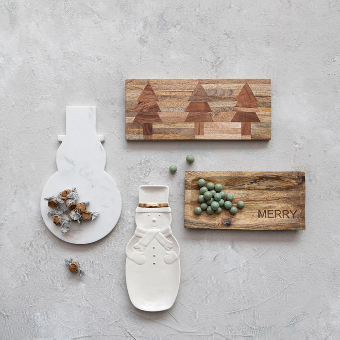 Marble Snowman Cheese Board