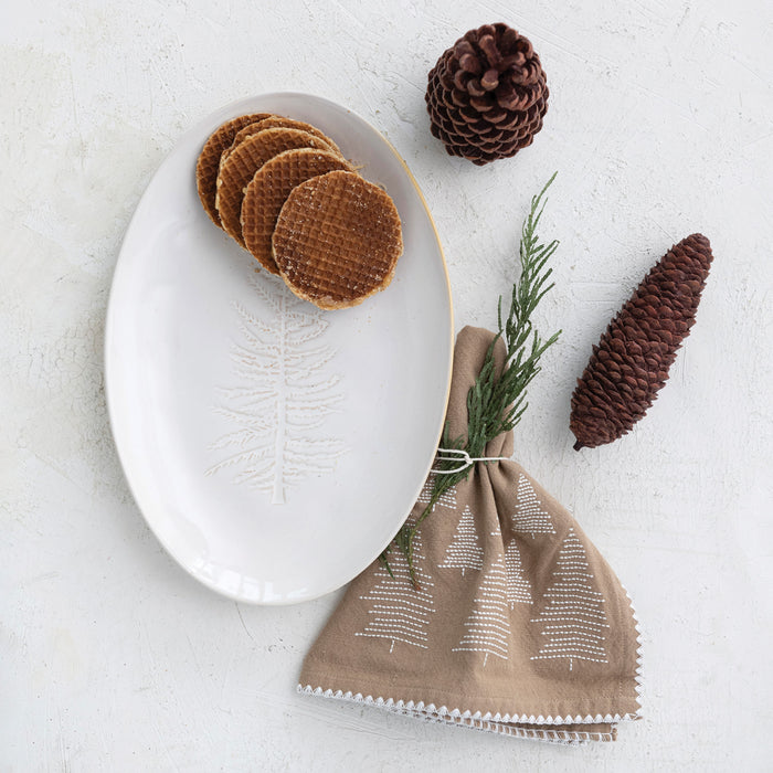 Spruce Tree Stoneware Platter