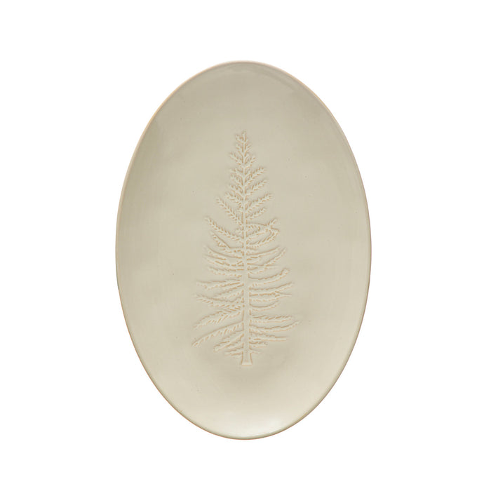 Spruce Tree Stoneware Platter