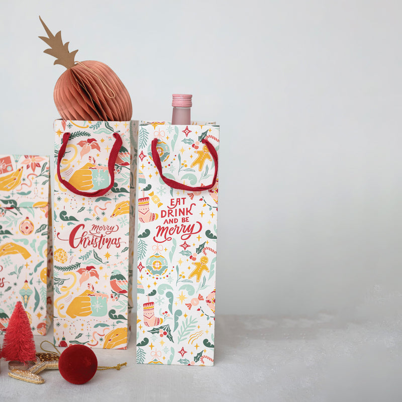 Recycled Paper Wine Gift Bags