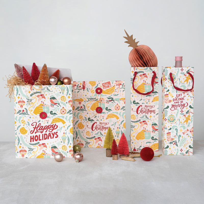 Recycled Paper Wine Gift Bags