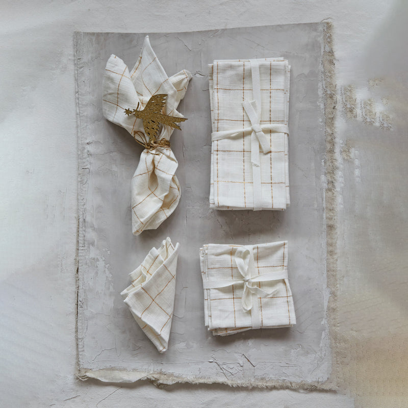 Metallic Gold Thread Napkins