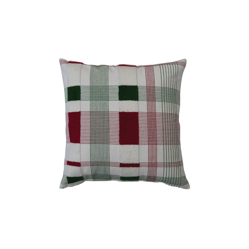 Woven Cotton Plaid Pillow