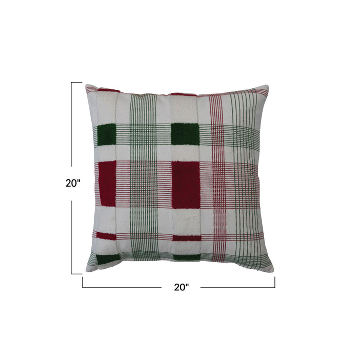 Woven Cotton Plaid Pillow