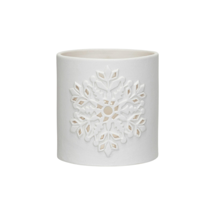Snowflake Stoneware Tealight Holders