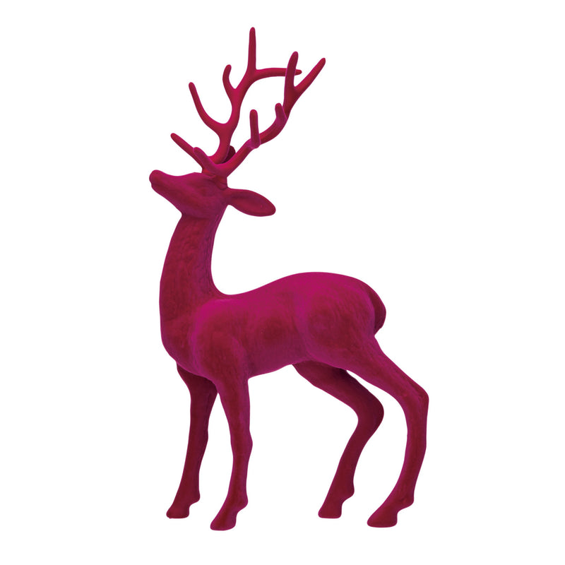 Pink Flocked Deer