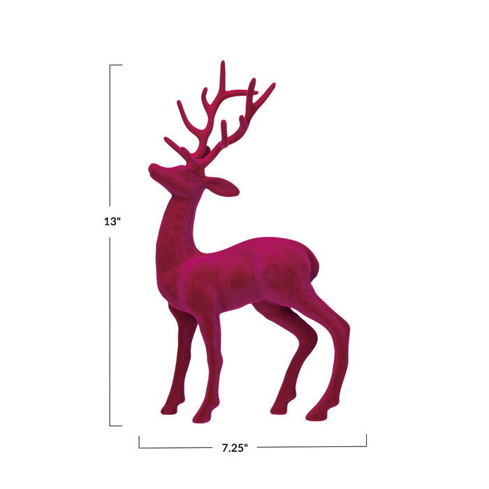 Pink Flocked Deer