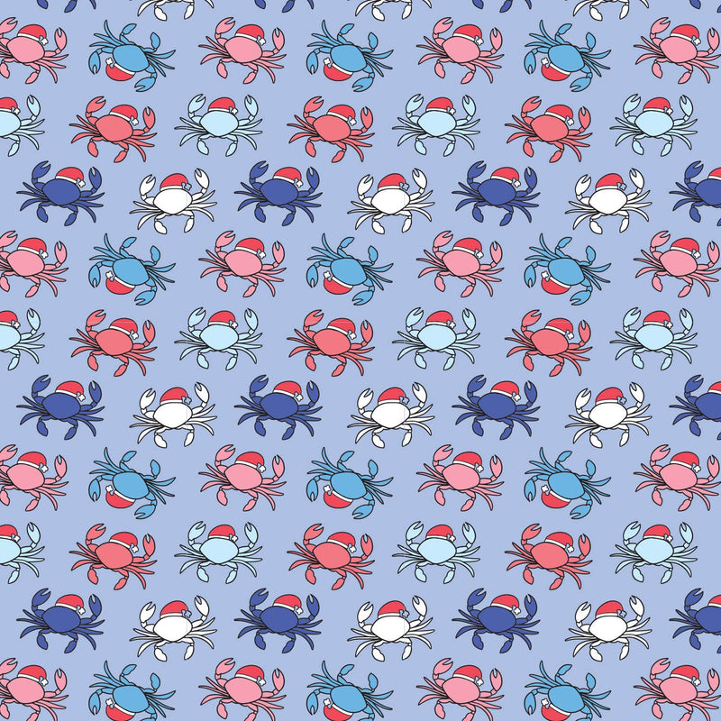 Holiday Santa Crabs Wrapping Paper Roll