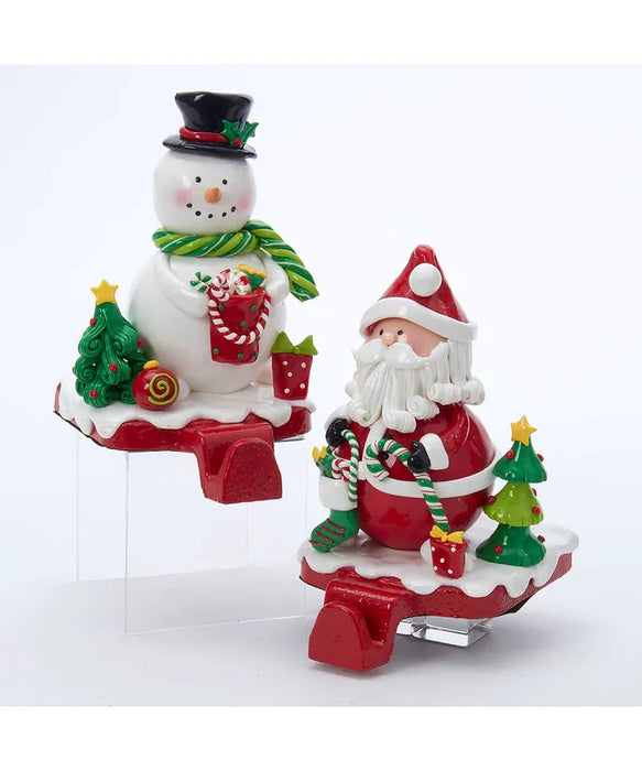 Santa and Snowman Stocking Hangers