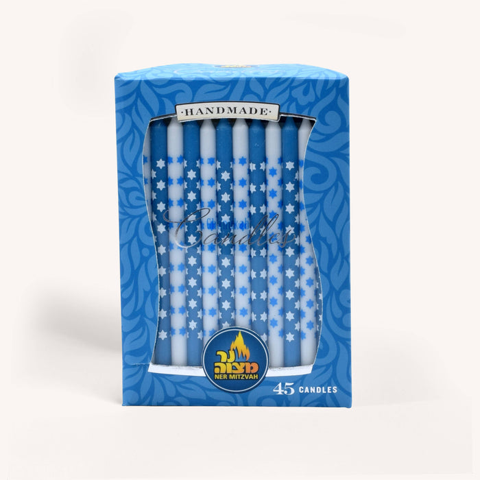 Star of David Blue & White Hanukkah Candles
